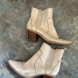 Franco sarto Cream Ankle Boots